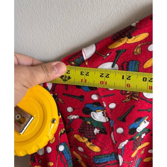 Mickey & Co Mens Golf Polo Shirt Red Allover Print Short Sleeve Collared Size L - Picture 6 of 11